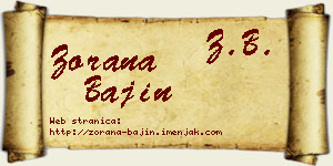 Zorana Bajin vizit kartica